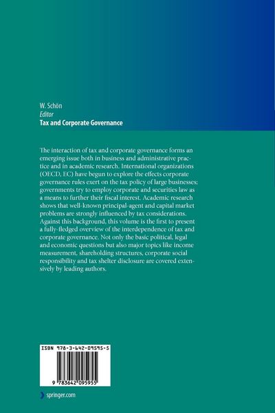 Produktbild: Tax and Corporate Governance