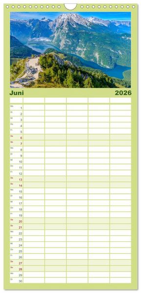 Produktbild: Familienplaner 2026 - Urlaub im Berchtesgadener Land mit 5 Spalten (Wandkalender, 21 x 45 cm) CALVENDO