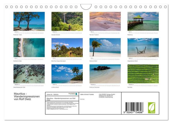 Produktbild: Mauritius - Wanderimpressionen von Rolf Dietz (Wandkalender 2026 DIN A4 quer), CALVENDO Monatskalender