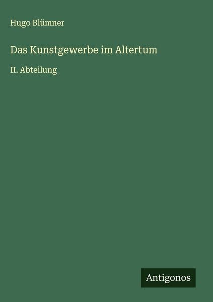 Produktbild: Das Kunstgewerbe im Altertum