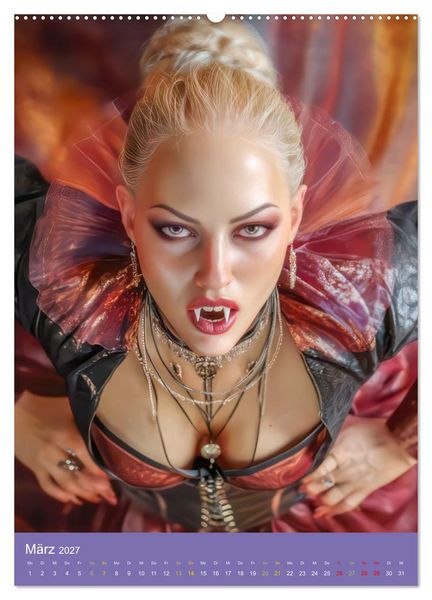 Produktbild: Sinnliche Vampirfrauen - Gef&auml;hrlich verf&uuml;hrerisch (hochwertiger Premium Wandkalender 2027 DIN A2 hoch), Kunstdruck in Hochglanz