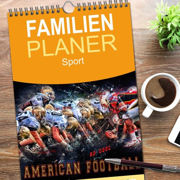 Produktbild: Familienplaner 2026 - American Football - so cool mit 5 Spalten (Wandkalender, 21 x 45 cm) CALVENDO