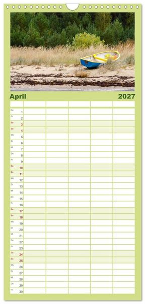 Produktbild: Familienplaner 2027 - Reise entlang der polnischen Oststee mit 5 Spalten (Wandkalender, 21 x 45 cm) CALVENDO