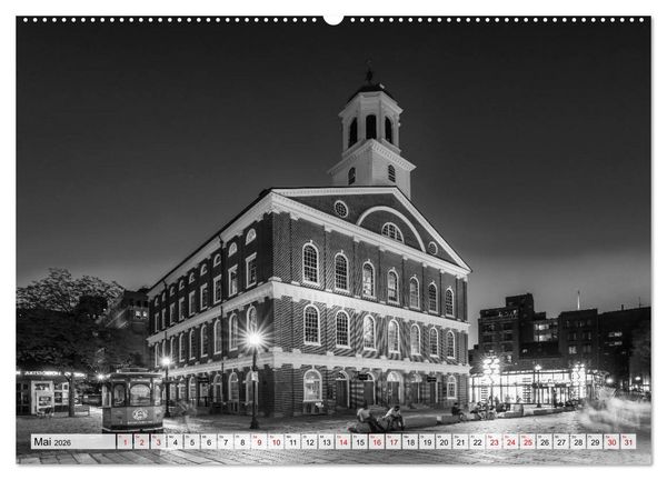 Produktbild: BOSTON Monochrome Stadtansichten (hochwertiger Premium Wandkalender 2026 DIN A2 quer), Kunstdruck in Hochglanz