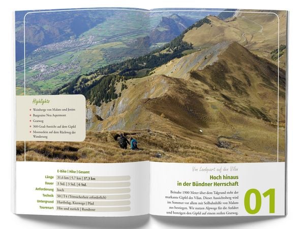 Produktbild: K&uuml;mmerly+Frey Raus und E-Bike & Hike Graub&uuml;nden &ndash; Mountainbike- & Wanderf&uuml;hrer