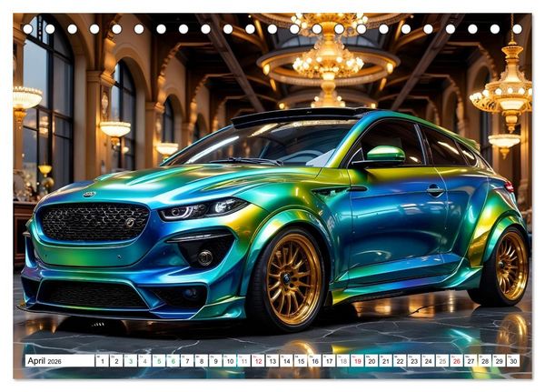 Produktbild: Farbenfrohe Lackvisionen (Tischkalender 2026 DIN A5 quer), CALVENDO Monatskalender