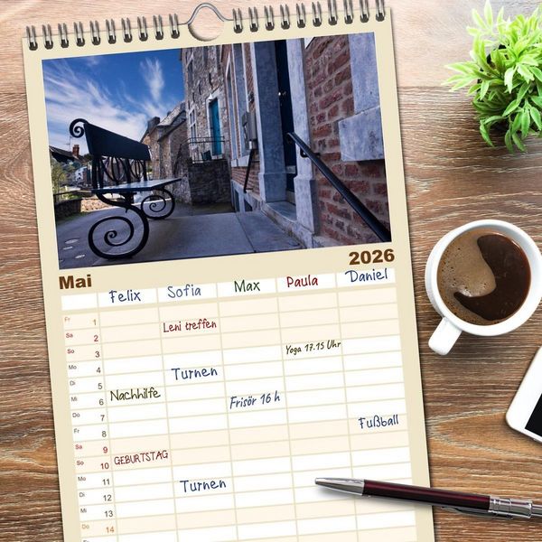 Produktbild: Familienplaner 2026 - Kaiserstadt Aachen mit 5 Spalten (Wandkalender, 21 x 45 cm) CALVENDO