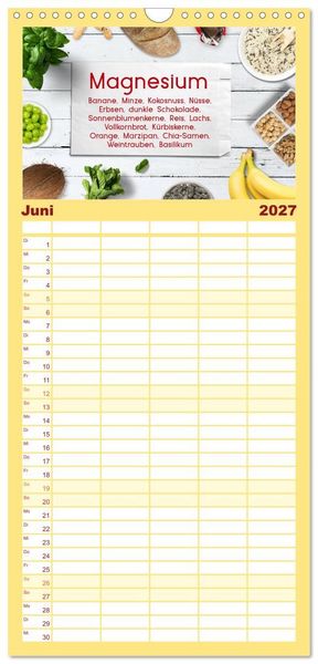 Produktbild: Familienplaner 2027 - Vitalstoffe - fit essen mit 5 Spalten (Wandkalender, 21 x 45 cm) CALVENDO