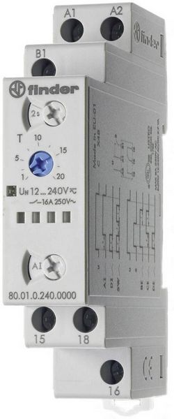 Produktbild: Finder 80.01.0.240.0000 80.01.0.240.0000 Zeitrelais Multifunktional 1 St. Zeitbereich: 24 h (max) 1 Wechsler
