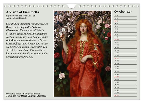 Produktbild: Rossettis Musen, neue Bilder zu symbolistischen Traumwelten (Wandkalender 2027 DIN A4 quer), CALVENDO Monatskalender