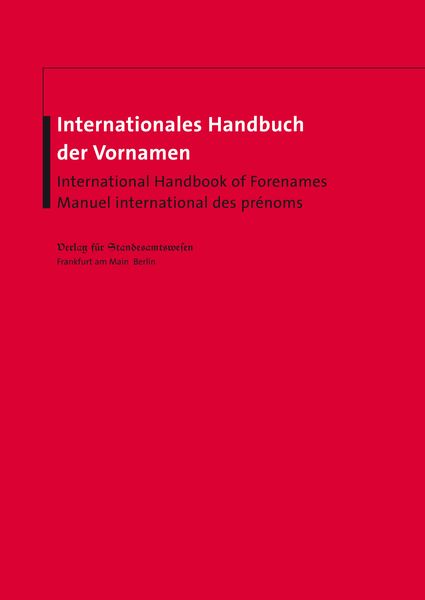 Produktbild: Internationales Handbuch der Vornamen
