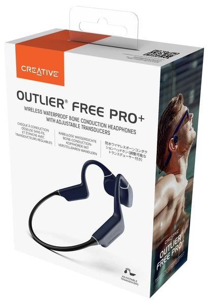Produktbild: CREATIVE Outlier Free Pro+, Knochenschall, Bluetooth 5.3, IPX8, AAC, schwarz