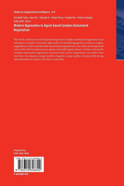 Produktbild: Modern Approaches to Agent-based Complex Automated Negotiation