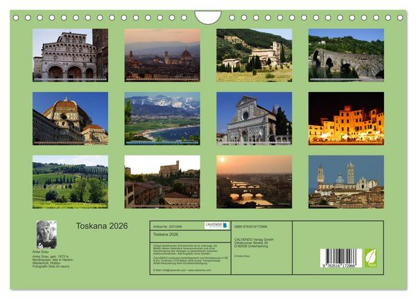 Produktbild: Toskana 2026 (Wandkalender 2026 DIN A4 quer), CALVENDO Monatskalender