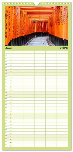 Produktbild: Familienplaner 2026 - Japan - Traditionen und Modernit&auml;t mit 5 Spalten (Wandkalender, 21 x 45 cm) CALVENDO
