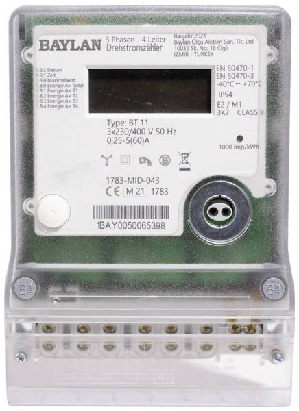 Produktbild: Counttec BT11 BT11 Drehstromz&auml;hler digital 60A MID-konform: Ja 1St.