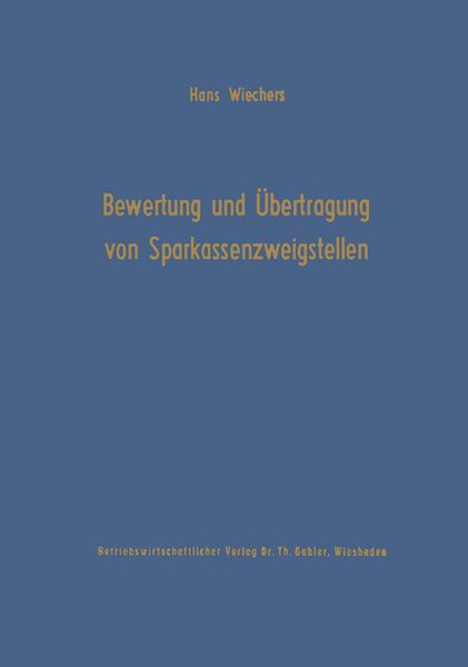 Produktbild: Die Bewertung und &Uuml;bertragung von Sparkassenzweigstellen
