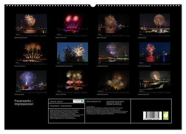 Produktbild: Feuerwerks - Impressionen (hochwertiger Premium Wandkalender 2027 DIN A2 quer), Kunstdruck in Hochglanz