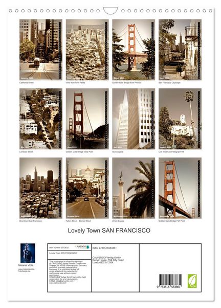 Produktbild: Lovely Town SAN FRANCISCO (Wall Calendar 2026 DIN A3 portrait), CALVENDO 12 Month Wall Calendar