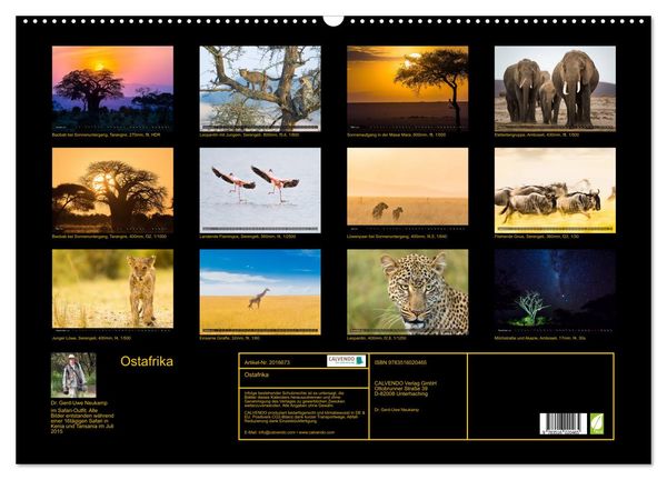 Produktbild: Ostafrika (Wandkalender 2026 DIN A2 quer), CALVENDO Monatskalender