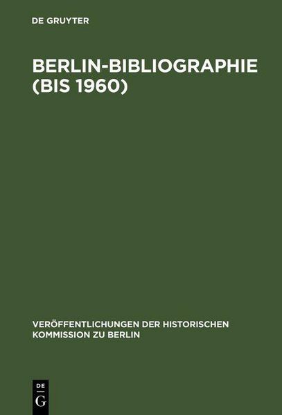 Produktbild: Berlin-Bibliographie (bis 1960)