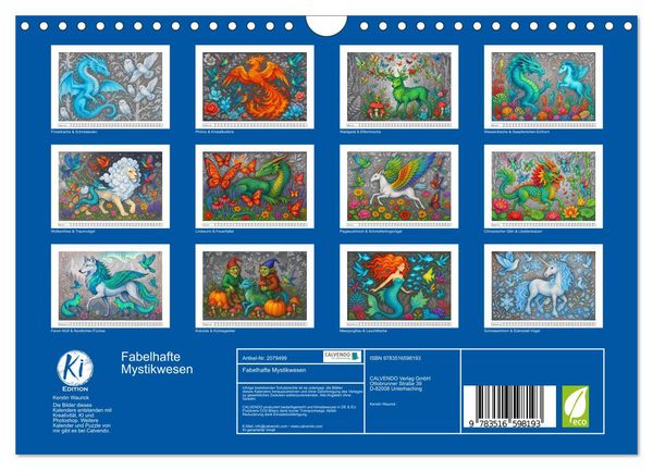 Produktbild: Fabelhafte Mystikwesen (Wandkalender 2026 DIN A4 quer), CALVENDO Monatskalender