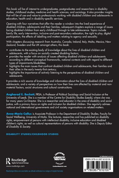 Produktbild: The Lives of Children and Adolescents with Disabilities