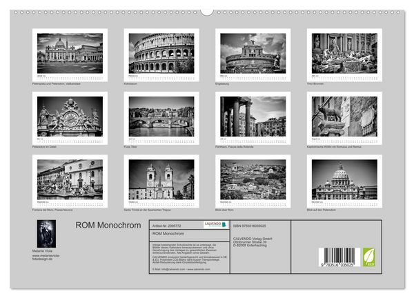 Produktbild: ROM Monochrom (hochwertiger Premium Wandkalender 2026 DIN A2 quer), Kunstdruck in Hochglanz