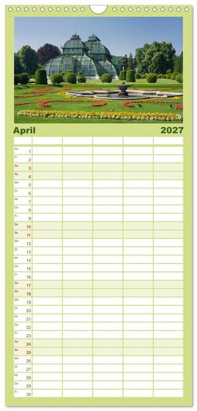 Produktbild: Familienplaner 2027 - Traumhaftes Wien mit 5 Spalten (Wandkalender, 21 x 45 cm) CALVENDO