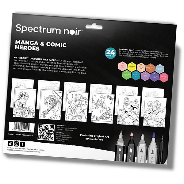 Produktbild: Spektrum Noir/Fan Art DIY Sets Zeichnen Kreativ Set Illustration, sortierte Farben, Manga- und Comic-Helden, 1 Packung