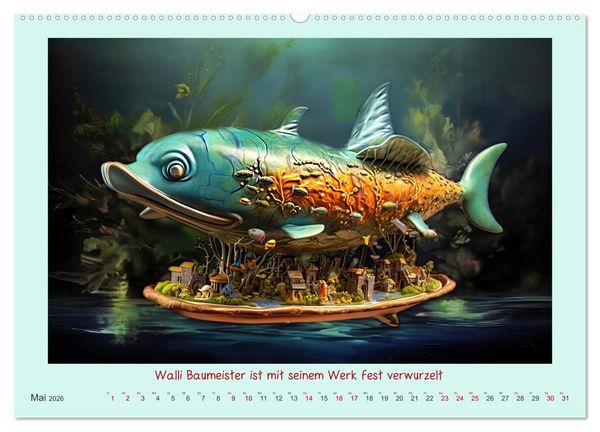 Produktbild: Die freundlichen Tiesee Cyborgs (hochwertiger Premium Wandkalender 2026 DIN A2 quer), Kunstdruck in Hochglanz