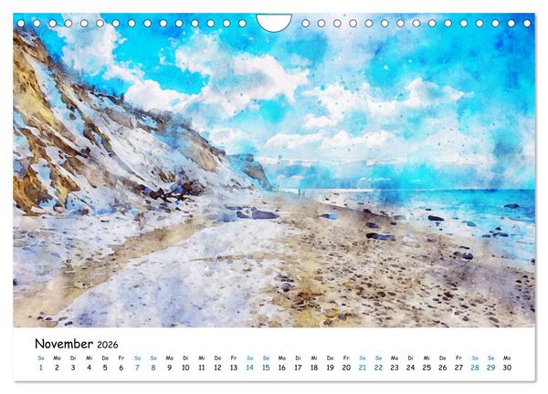 Produktbild: Aquarell Illustrationen vom Dar&szlig; (Wandkalender 2026 DIN A4 quer), CALVENDO Monatskalender