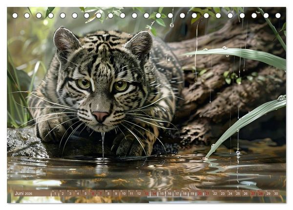 Produktbild: Wenn die wilden Katzen leise durch ihr Revier streifen (Tischkalender 2026 DIN A5 quer), CALVENDO Monatskalender