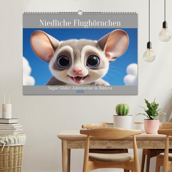 Produktbild: Niedliche Flugh&ouml;rnchen - Sugar Glider Jahresreise (Wandkalender 2026 DIN A2 quer), CALVENDO Monatskalender
