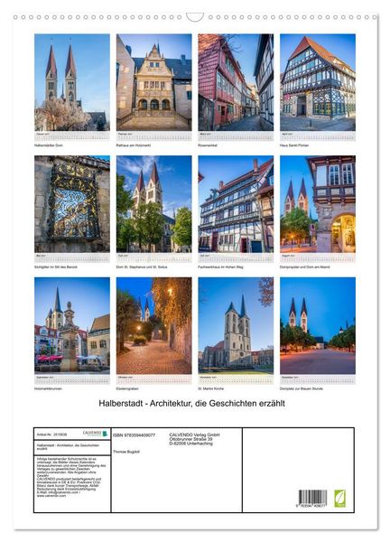 Produktbild: Halberstadt - Architektur, die Geschichten erz&auml;hlt (Wandkalender 2027 DIN A2 hoch), CALVENDO Monatskalender