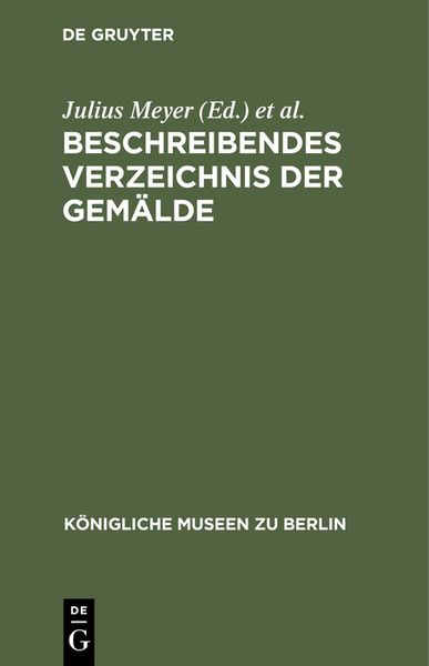 Produktbild: Beschreibendes Verzeichnis der Gem&auml;lde