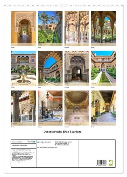 Produktbild: Das maurische Erbe Spaniens (Wandkalender 2026 DIN A2 hoch), CALVENDO Monatskalender