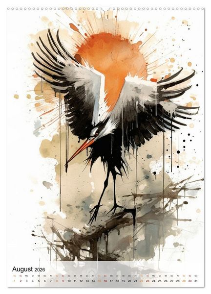 Produktbild: Einzigartig - dieser Storch (hochwertiger Premium Wandkalender 2026 DIN A2 hoch), Kunstdruck in Hochglanz