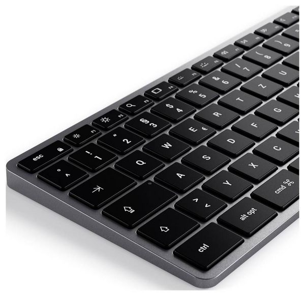 Produktbild: Satechi Slim W3 Kabelgebunden Tastatur Deutsch, QWERTZ Anthrazit Multimediatasten, mit numerischer Tastatur, Beleuchtet