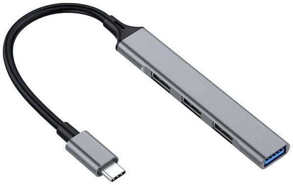 Produktbild: Equip 128961 USB-Hub 4 Port USB-A USB 3.1 Gen1 5 GBit/s mit USB-C&reg; Stecker Schwarz, Grau 128961