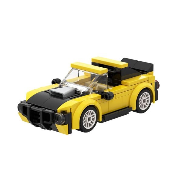 Produktbild: BRIXIES 222103 - Mini Rennwagen gelb, 3D Konstruktionsbausatz, ca. 134 Teile