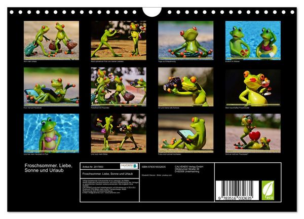 Produktbild: Froschsommer. Liebe, Sonne und Urlaub (Wandkalender 2026 DIN A4 quer), CALVENDO Monatskalender