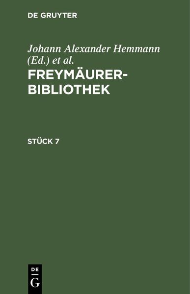 Produktbild: Freym&auml;urer-Bibliothek. St&uuml;ck 7