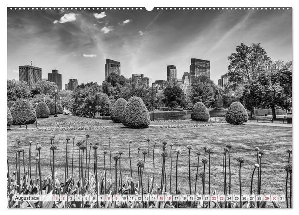 Produktbild: BOSTON Monochrome Stadtansichten (hochwertiger Premium Wandkalender 2026 DIN A2 quer), Kunstdruck in Hochglanz