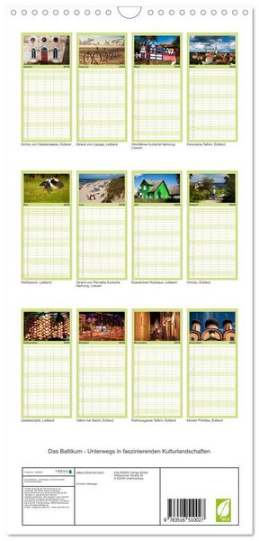 Produktbild: Familienplaner 2026 - Das Baltikum - Unterwegs in faszinierenden Kulturlandschaften mit 5 Spalten (Wandkalender, 21 x 45 cm) CALVENDO