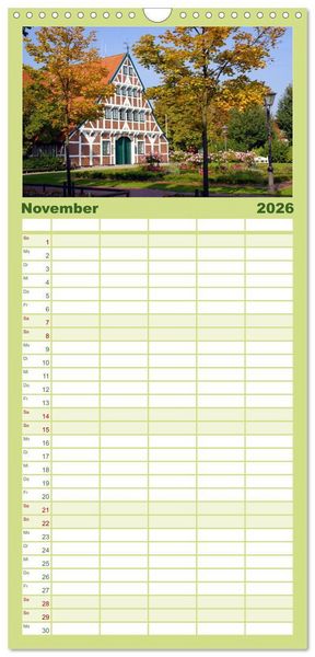 Produktbild: Familienplaner 2026 - Wundersch&ouml;nes "Altes Land" mit 5 Spalten (Wandkalender, 21 x 45 cm) CALVENDO