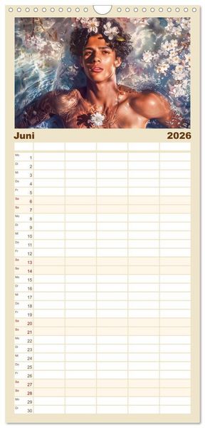 Produktbild: Familienplaner 2026 - G&ouml;tter in Menschengestalt mit 5 Spalten (Wandkalender, 21 x 45 cm) CALVENDO