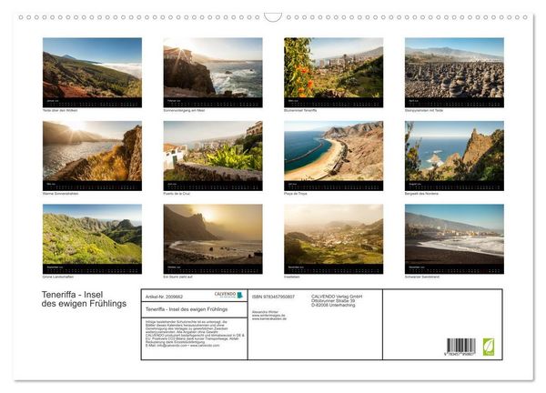 Produktbild: Teneriffa - Insel des ewigen Fr&uuml;hlings (Wandkalender 2026 DIN A2 quer), CALVENDO Monatskalender