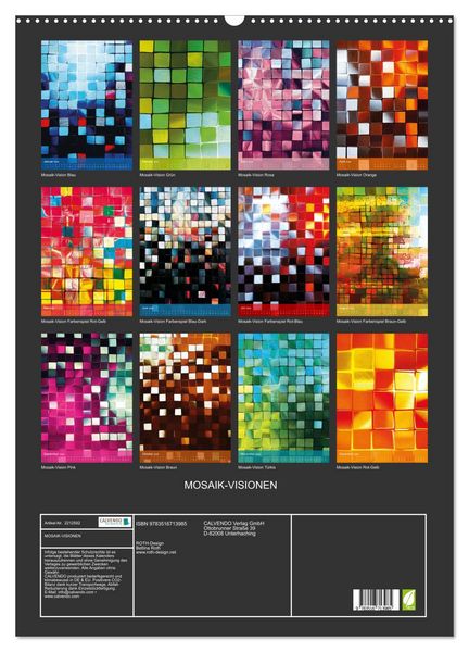 Produktbild: MOSAIK-VISIONEN (Wandkalender 2026 DIN A2 hoch), CALVENDO Monatskalender