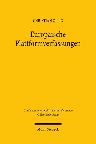 Produktbild: Europ&auml;ische Plattformverfassungen